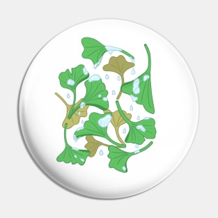 Raindrops and Ginkgo Leaves Pin