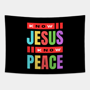 Know Jesus Know Peace | Christian Typography Tapestry