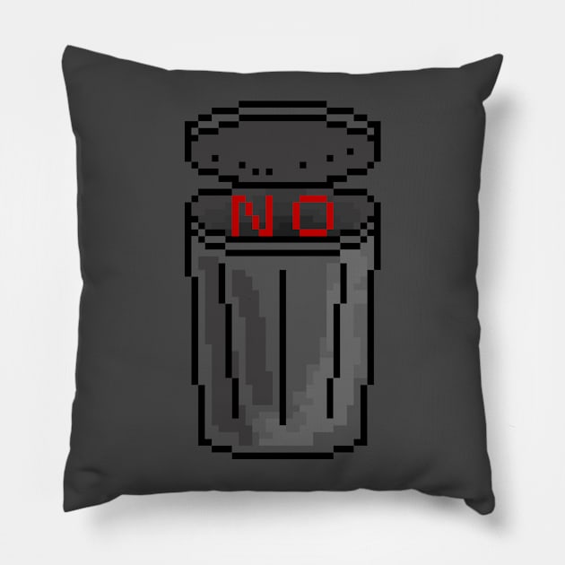 No trash talk pixel Pillow by ManicWax