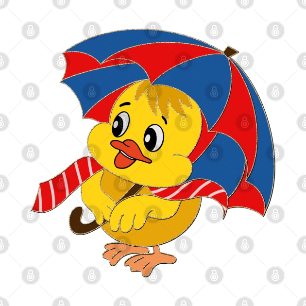 Cute Baby chick with umbrella, happy Easter chicken, my first Easter, face mask for kids by PrimeStore