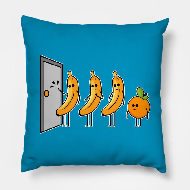 Knock Knock, Who's There, Banana, Glad I Didn't Say Orange Pillow by SassySoClassy