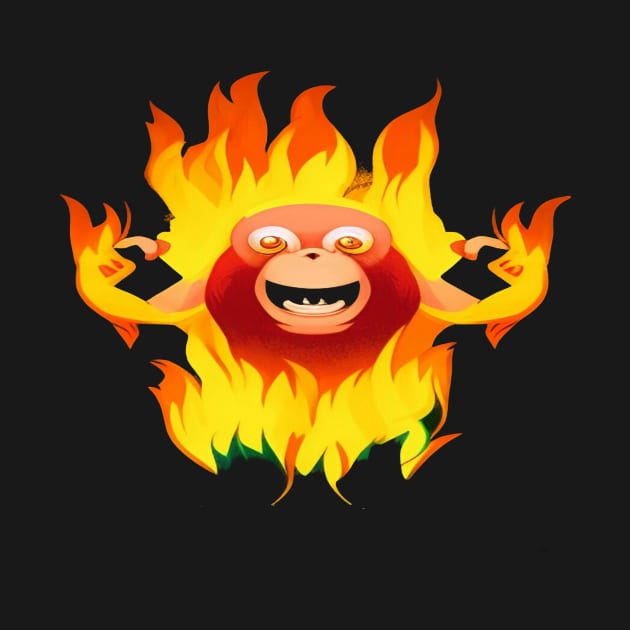 ANGRY CRAZY MONKEY ON FIRE by bleeend