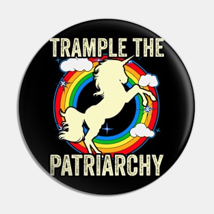 Smash The Patriarchy Rainbow Unicorn Pin