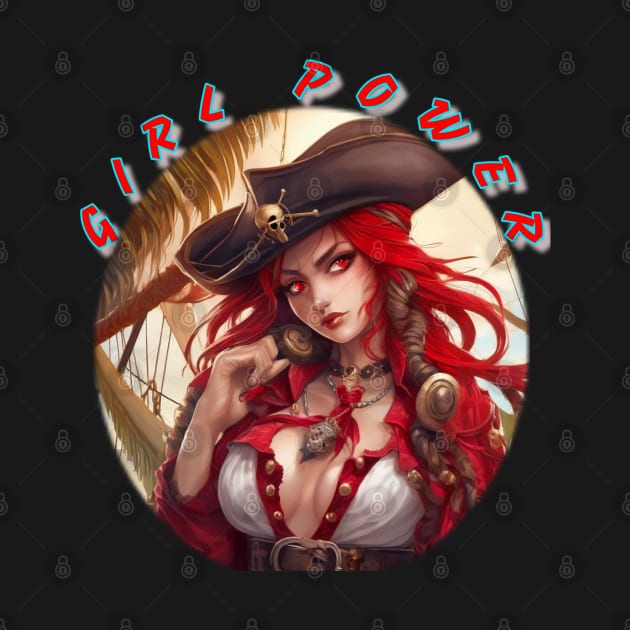 Girl power red themed pirate wench by sailorsam1805