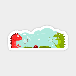 Dinosaur Badminton Magnet