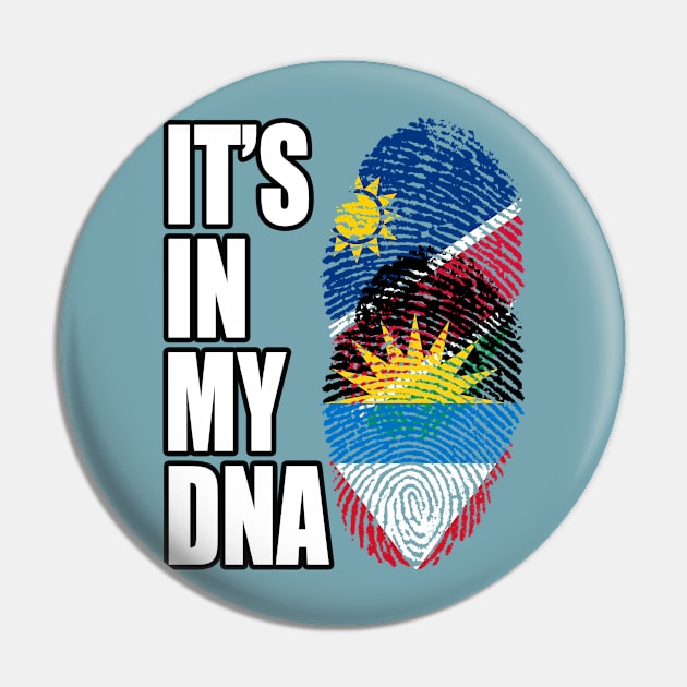 Antiguan And Namibian Mix DNA Flag Heritage Pin by Just Rep It!!