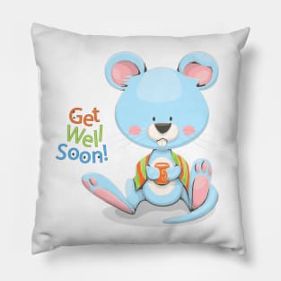 Get Well Soon Cute Mouse Pillow