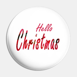 Hello Christmas Word Art -  Festive Holiday Script Typography in Red Pin