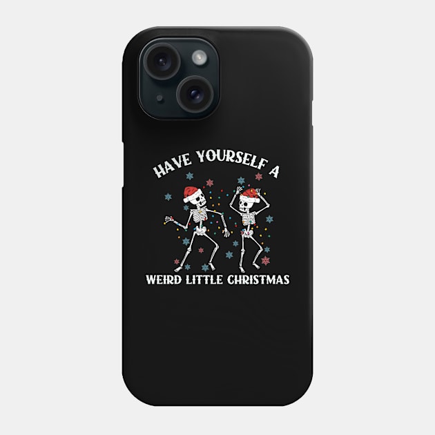 Weird Dancing Skeletons Christmas Phone Case by Curio Pop Relics