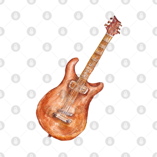 watercolor guitar by lisenok