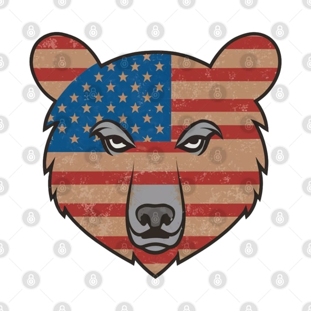 Vintage american grizzly bear by Spaceboyishere