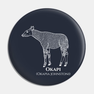 Okapi with Common and Latin Names - animal design Pin