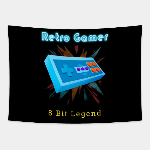 Retro Gamer Logo 23 Tapestry by Batocera Nation