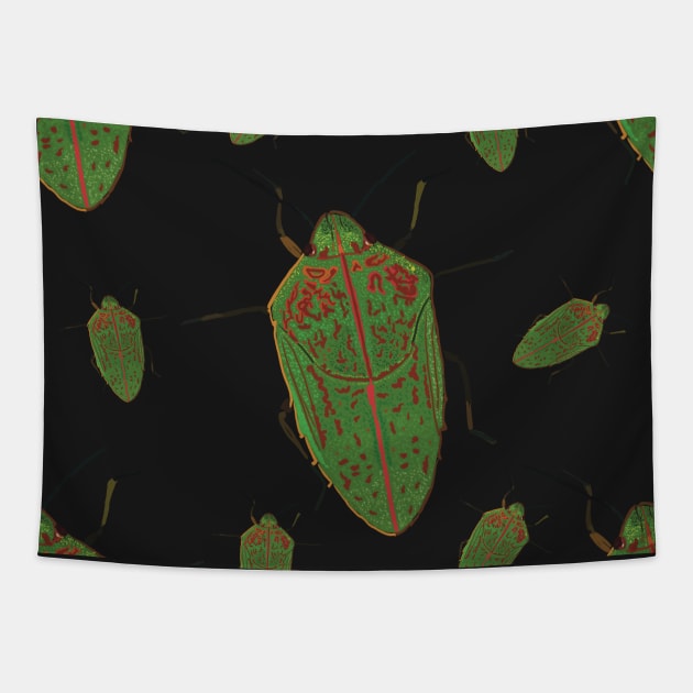 Hawaii Koa Bug Pattern Tapestry by NadJac