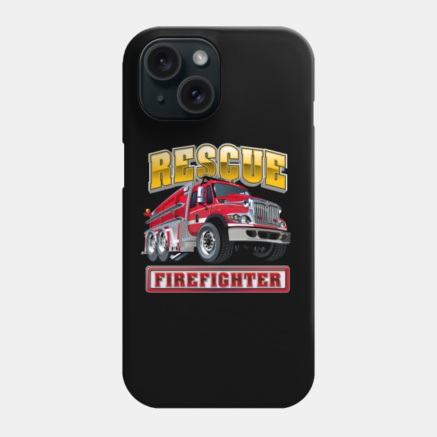 Cartoon Fire Truck Phone Case by Mechanik