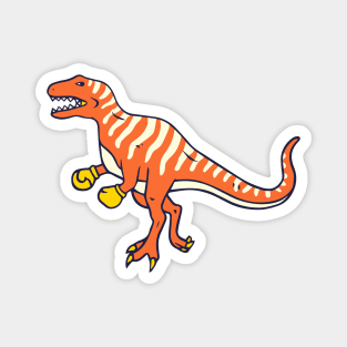 orange dinosaur boxer Magnet