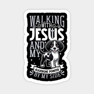 Jesus and dog - Auvergne Pointer Magnet