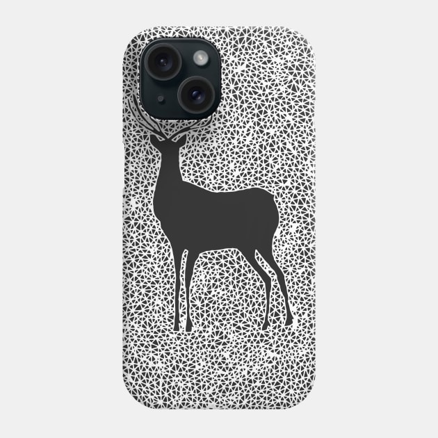 Deer Silhouette Design, Line Art Deer Animal Phone Case by annagrunduls