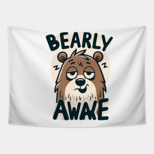 Bearly Awake - Cozy Morning Bear Design Tapestry