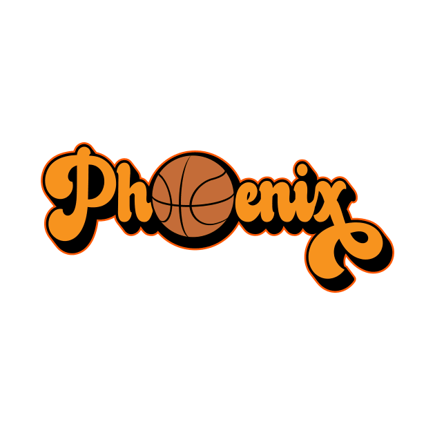 Phoenix AZ Retro Basketball Design by hobrath