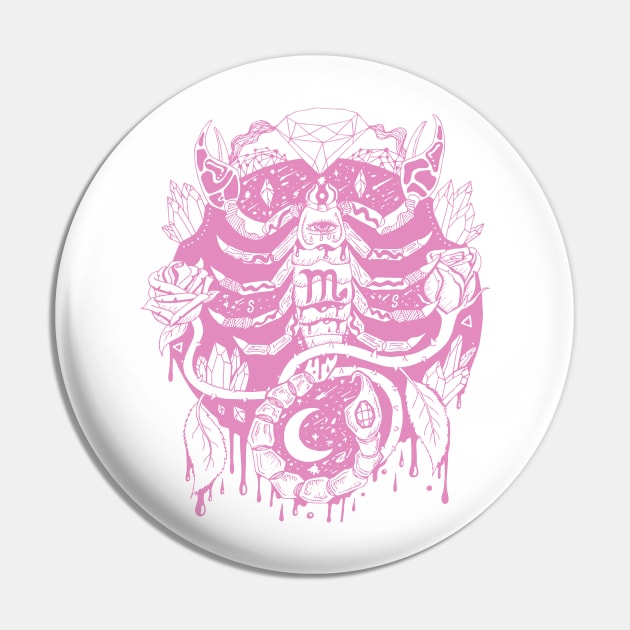 Light Pink Mystic Scorpio Zodiac Pin by kenallouis