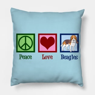 Peace Love Beagles Pillow