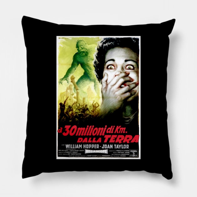 20 Million Miles to the Earth (Italian Poster) Pillow by Scum & Villainy