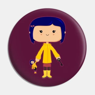 Button-Eyed Girl Pin