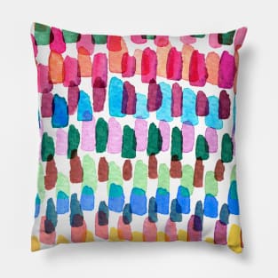 pocket- Watercolor strokes stripes colorful Pillow