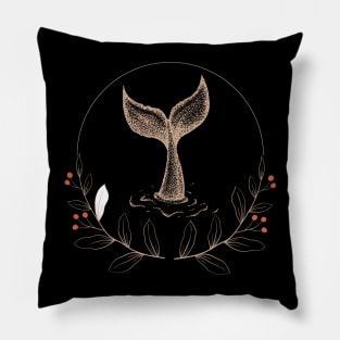 Whale Tail Art Pillow