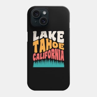 Lake Tahoe California Mountains Hiking Retro Typography Phone Case