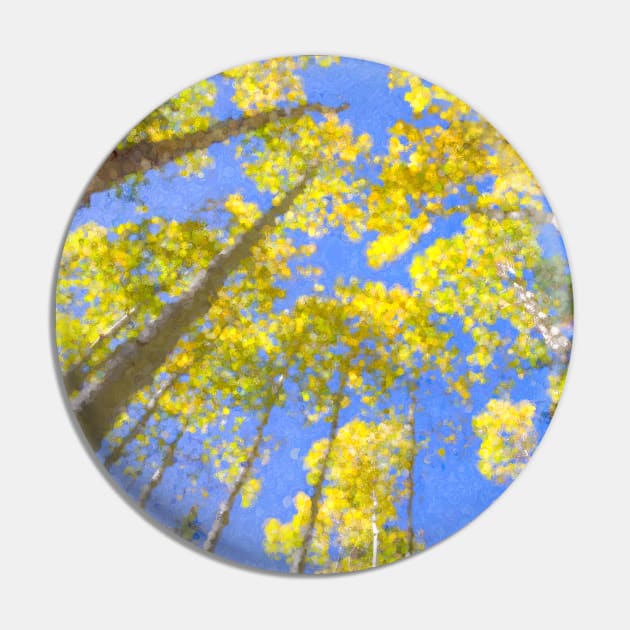 All the Way to the Sky - bright yellow fall leaves against a blue sky (impressionist style) Pin by AtlasMirabilis