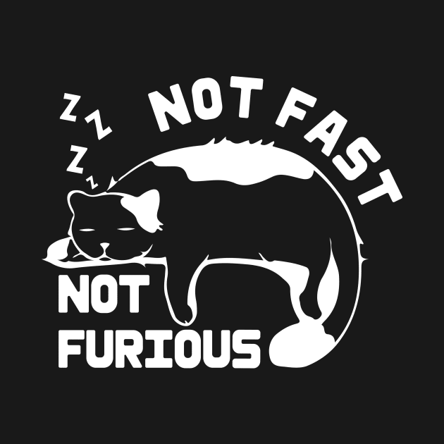 Funny cat Not Fast Not Furious cat Quote Cute cat by Inkonic lines