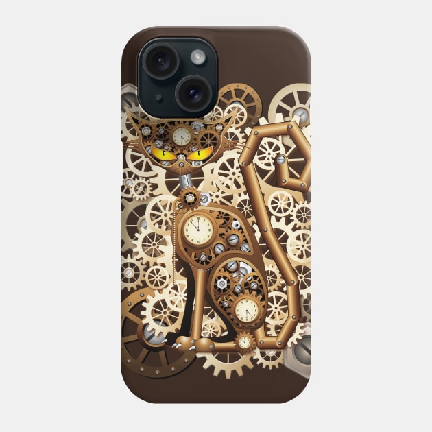 Steampunk Cat Vintage Style Phone Case by BluedarkArt