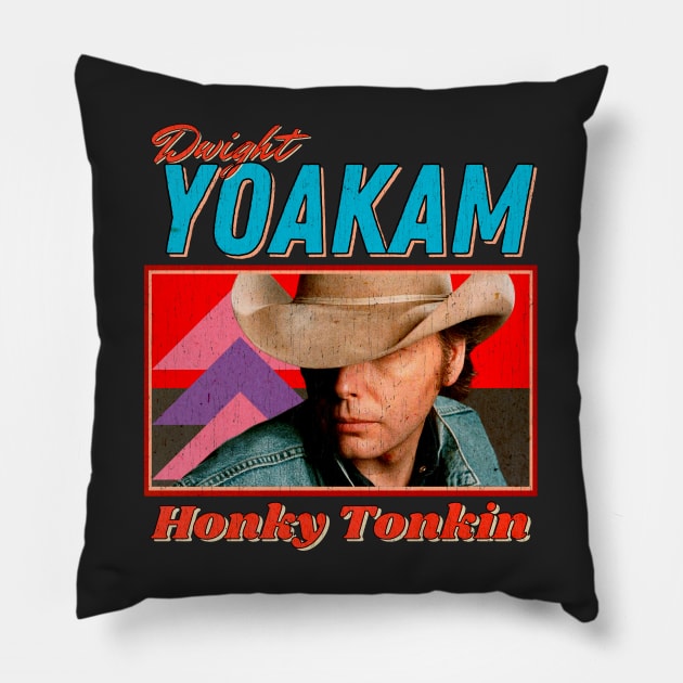 Dwight Yoakam Vintage Look 1986 // Honky Tonkin Original Fan Design Artwork Pillow by A Design for Life