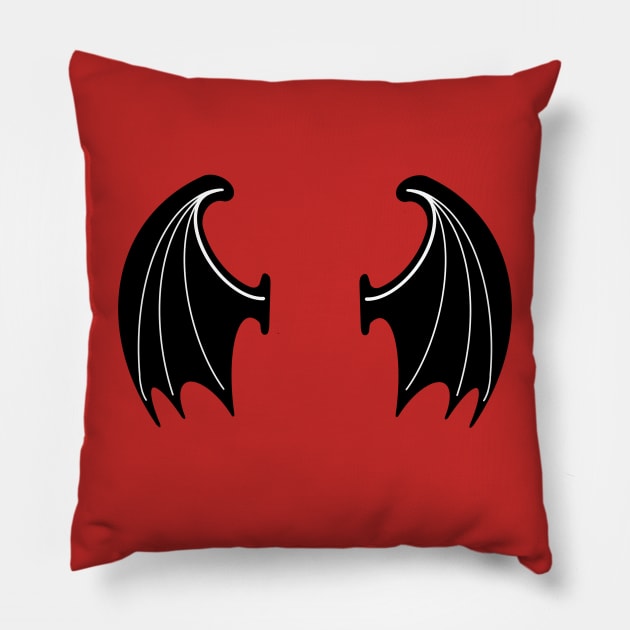 Dragon/Bat/Cthulhu Wings (back print only) Pillow by Munda Lyn