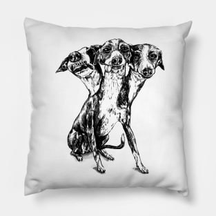 Three Headed Greyhound Cerberus Dog Pillow