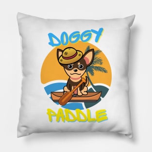 Cute chihuahua is paddling on a boat Pillow