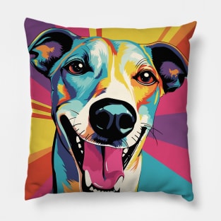 Colorful Cartoon Galgo Espanol Greyhound Spanish Pillow