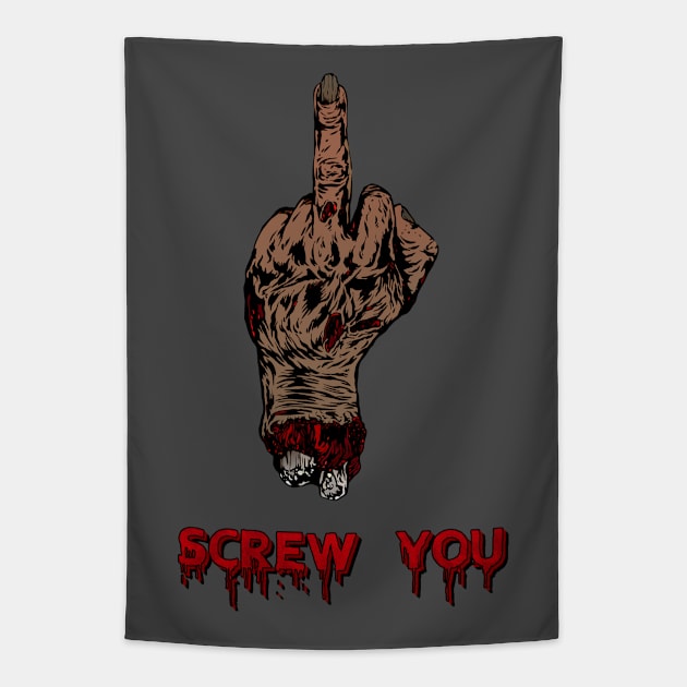 Hand Of The Dead - Screw You. Tapestry by OriginalDarkPoetry