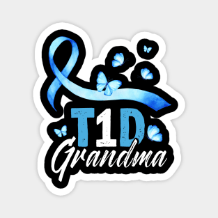 T1D Grandma T-Shirt Type 1 Diabetes Awareness Gift Magnet