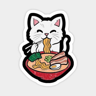 Cat Eating Ra Kawaii Japanese Noodles Anime Foodie Gift Magnet