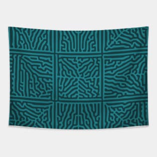 Turing Pattern Squares (Green) Tapestry