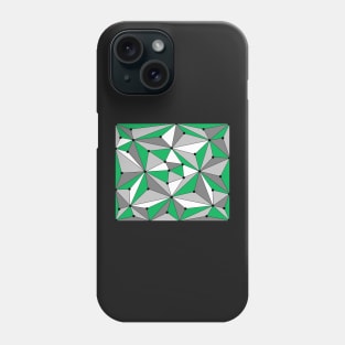 Abstract geometric pattern - green, gray and white. Phone Case