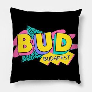 Budapest, Hungary Retro 90s Logo Pillow