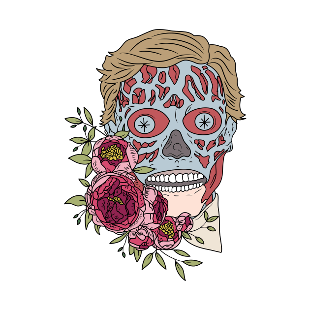 They Live Floral by CultHorrorClub