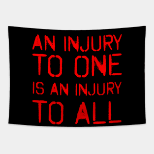 An Injury To All (Red) Tapestry