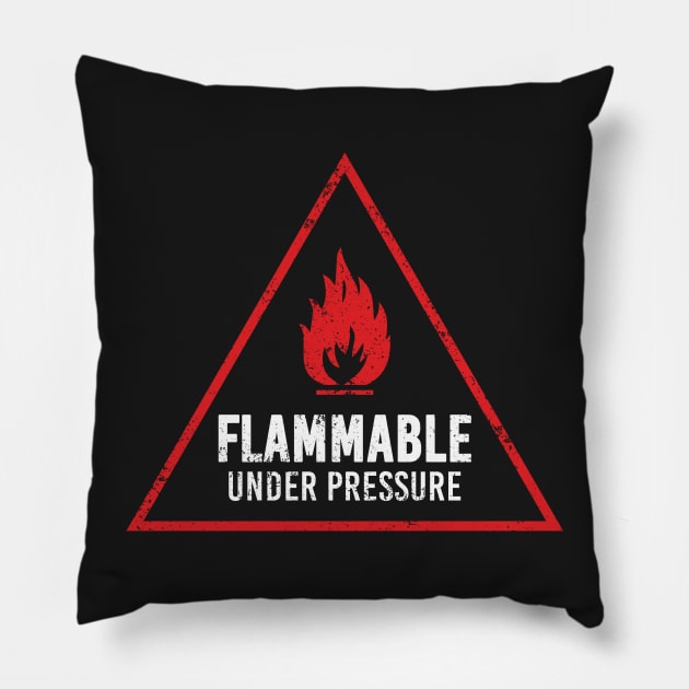 Funny Flammable Sign Board Pillow by Suniquin