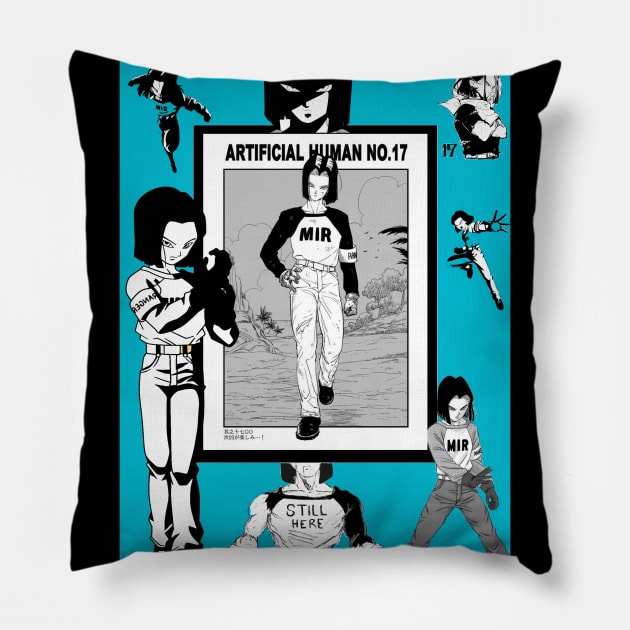 Android 17 manga art Pillow by Rose Howlett 