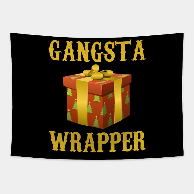 Gangsta Wrapper Funny Christmas Tapestry by finedesigns